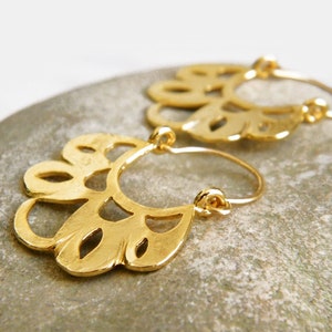 Butterfly wing earrings gold butterfly earrings image 2