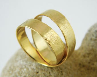 Unique wedding ring Gold wrap ring handmade ring