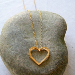 Gold heart nacklace , two hearts necklace , gold heart pendant unique heart necklace image 3