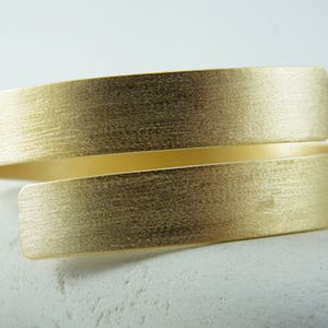 Bypass bracelet gold cuff bangle Handmade gold bangle gold cuff Split bracelet Elegant wide bangle image 2