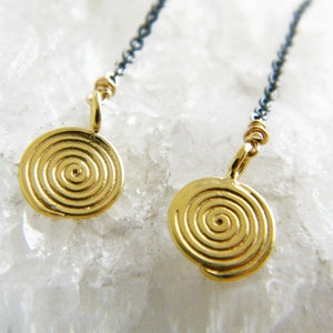 Gold spiral earrings silver and gold filled earrings image 5