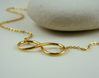 Valentine day jewelry Gold infinity necklace infinity charm gold infinity pendant