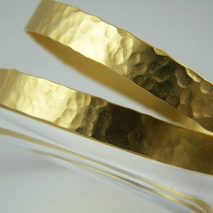 Hammered gold cuff Chunky gold bracelet Statement bangle bracelet image 4