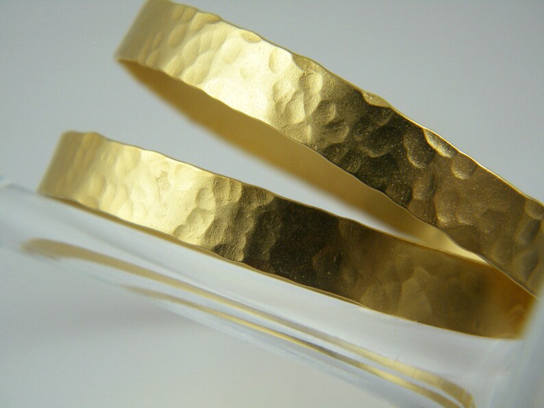 Hammered gold cuff Chunky gold bracelet Statement bangle bracelet image 4