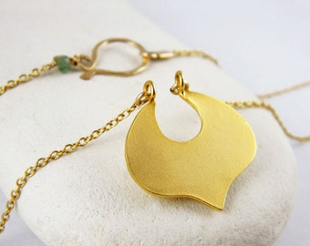 Colgante de hoja de oro, collar de hoja de oro, collar de hoja pequeña