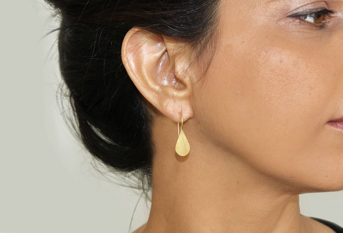 Contemporary Geometric Gold Drop Earrings