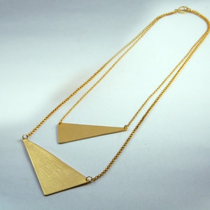 Gold Triangle Necklace Geometric Statement Necklace Gold Layer Necklace ...