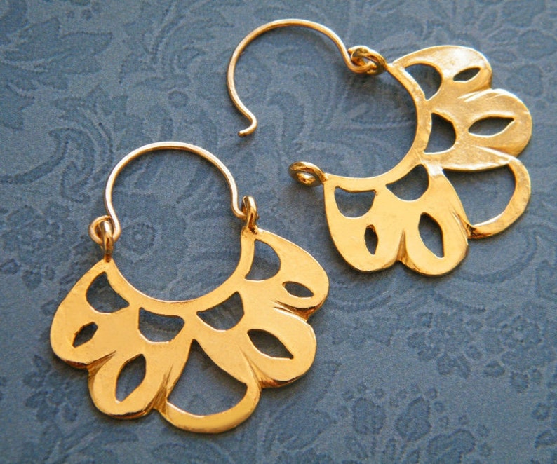 Butterfly wing earrings gold butterfly earrings image 5