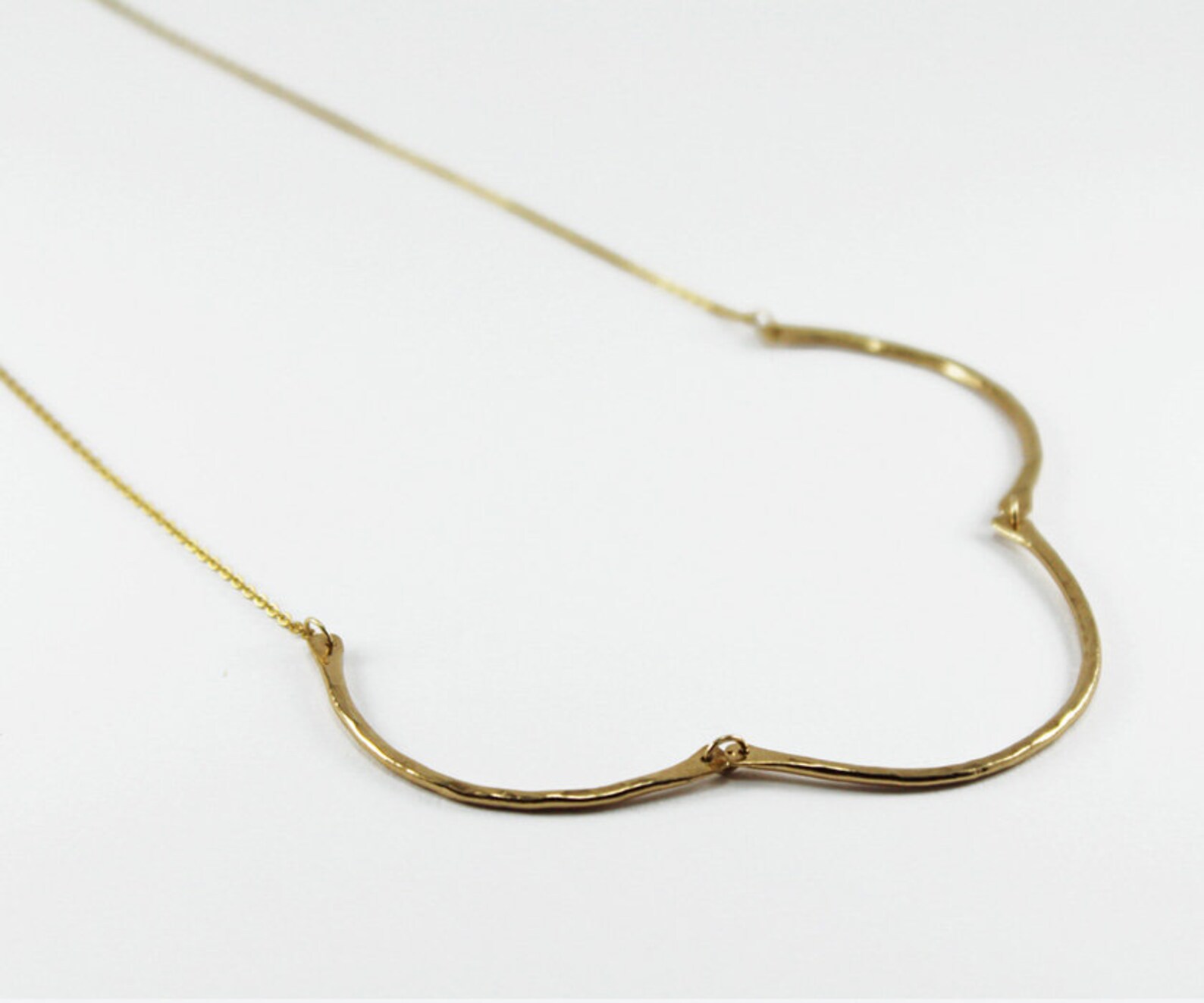 •ADORNED CURVED BAR• turquoise + gold necklace main image 1