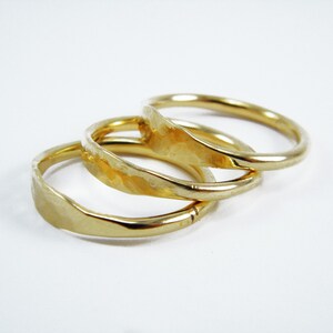 Hammered Stacking Gold Rings Rustic Ring Stackable Band Ring Hammered ...