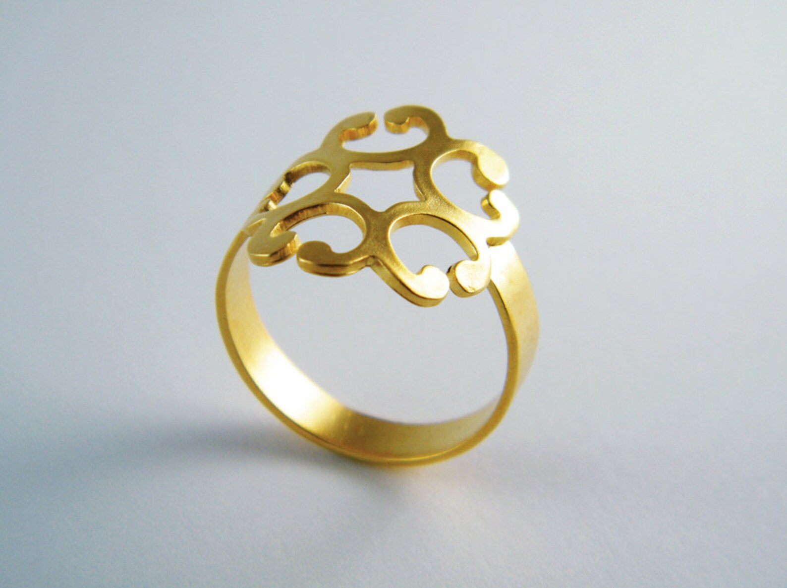 Gold Flower Ring Zen Flower Ring Gold Zen Ring Zen Jewelry Etsy