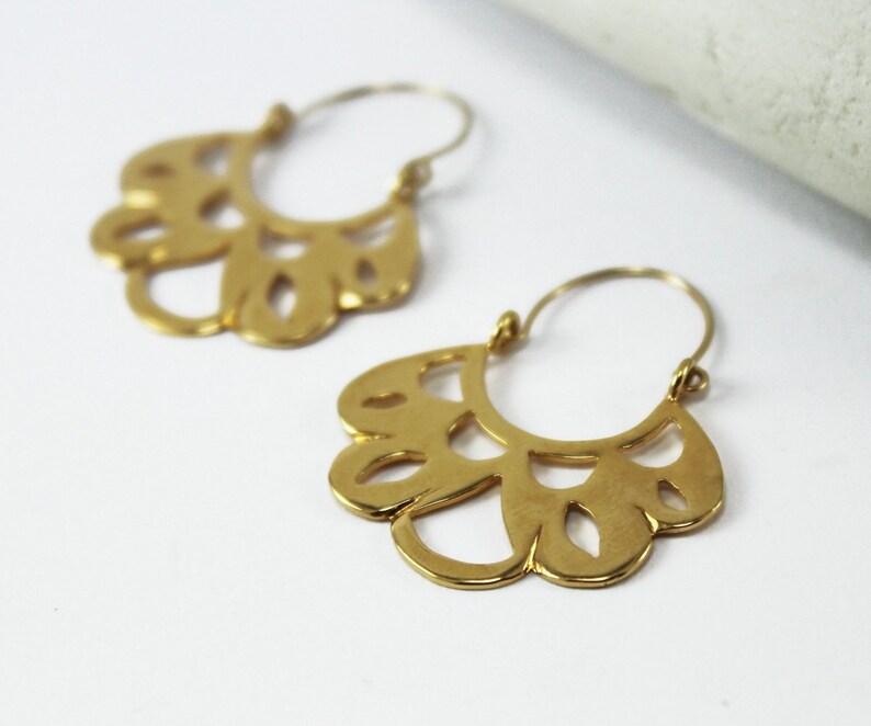 Butterfly wing earrings gold butterfly earrings image 1