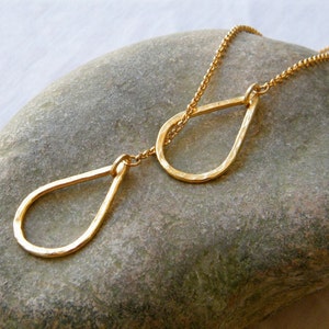 Gold Lariat Halskette Tropfen Halskette Gold lange Lariat Halskette Tear Drop Halskette Gold lange Lariat Halskette