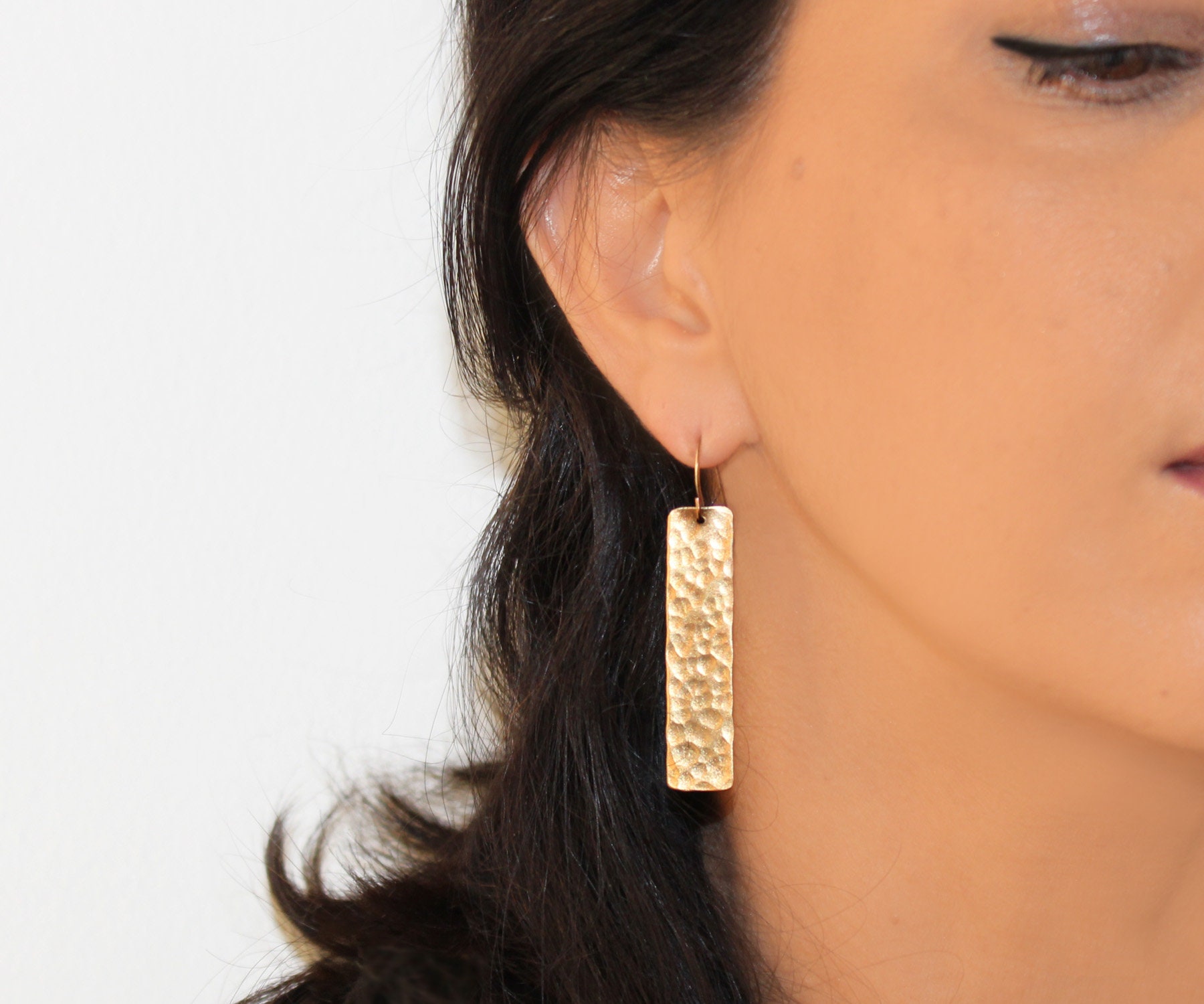 Details about   Chic Twisted and Hammered Rectangular Earrings Studs 