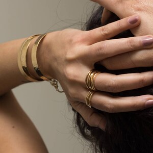 Hammered Stacking Rings Gold Stacking Band Stackable Gold Rings Rustic ...