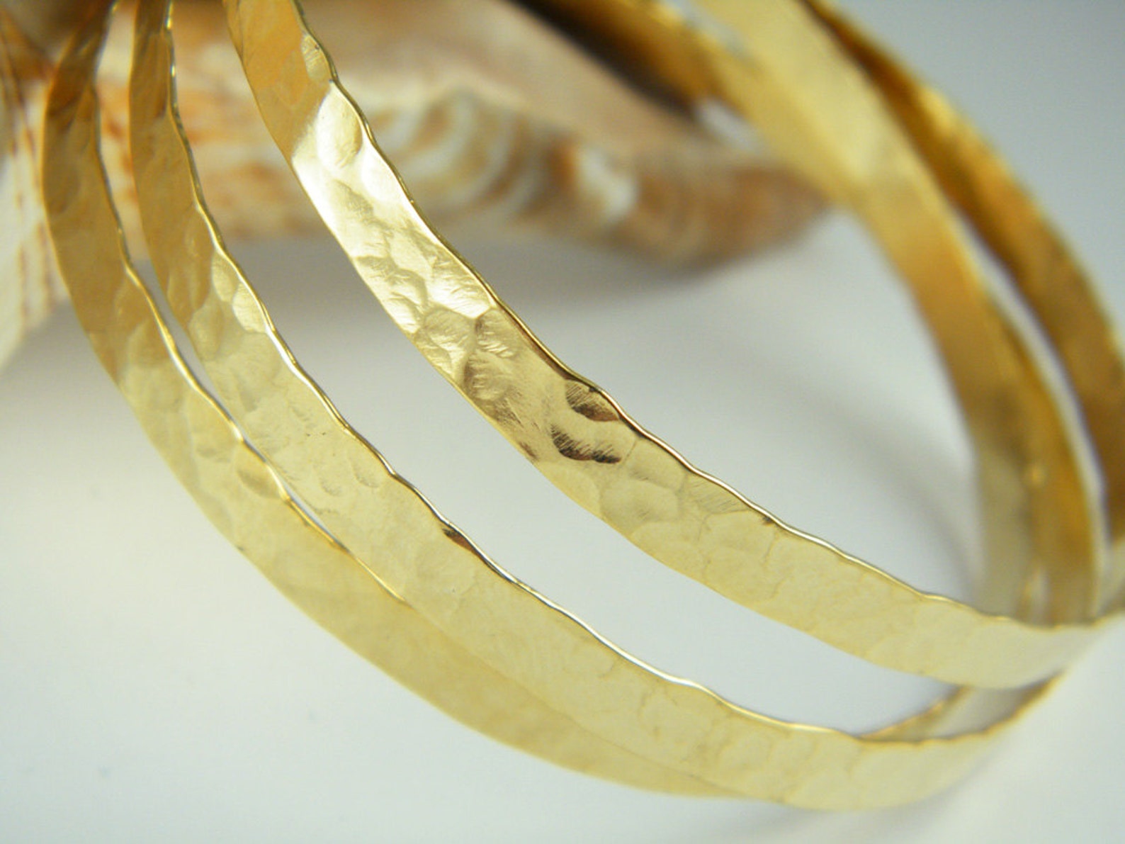 Wide Hammered Gold Bangle Handmade Chunky Bangle Etsy
