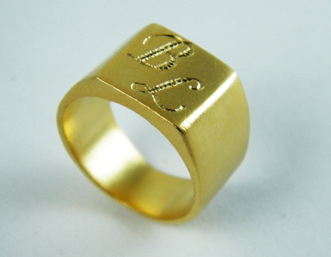 Monogramed Signet Rings Men Monogram Signet Ring Personalized Signet Ring Mens Signet Ring Fathers ...