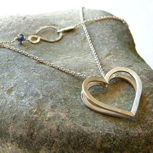 Valentines jewelry gift for her Sterling silver heart pendant silver heart necklace