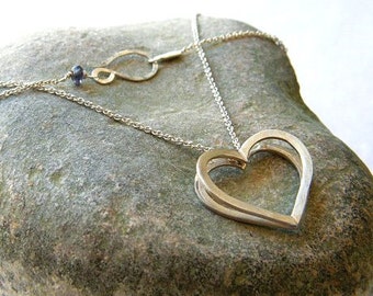Valentines jewelry gift for her Sterling silver heart pendant silver heart necklace