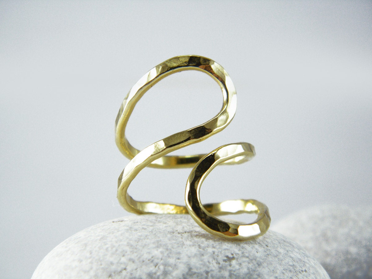 Abstract Statement Ring Infinity Gold Hammered Ring - Etsy Israel