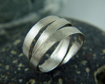 Silver wrapped ring handmade silver ring
