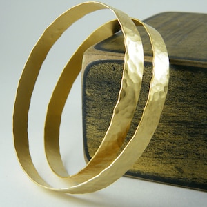 Hammered gold cuff Chunky gold bracelet Statement bangle bracelet image 1