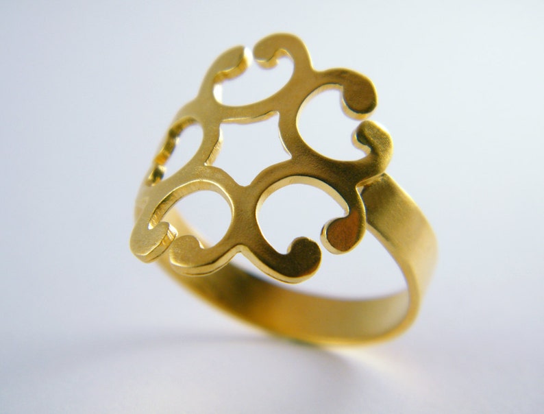 Gold Flower Ring Zen Flower Ring Gold Zen Ring Zen Jewelry Etsy