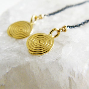 Gold spiral earrings silver and gold filled earrings image 2
