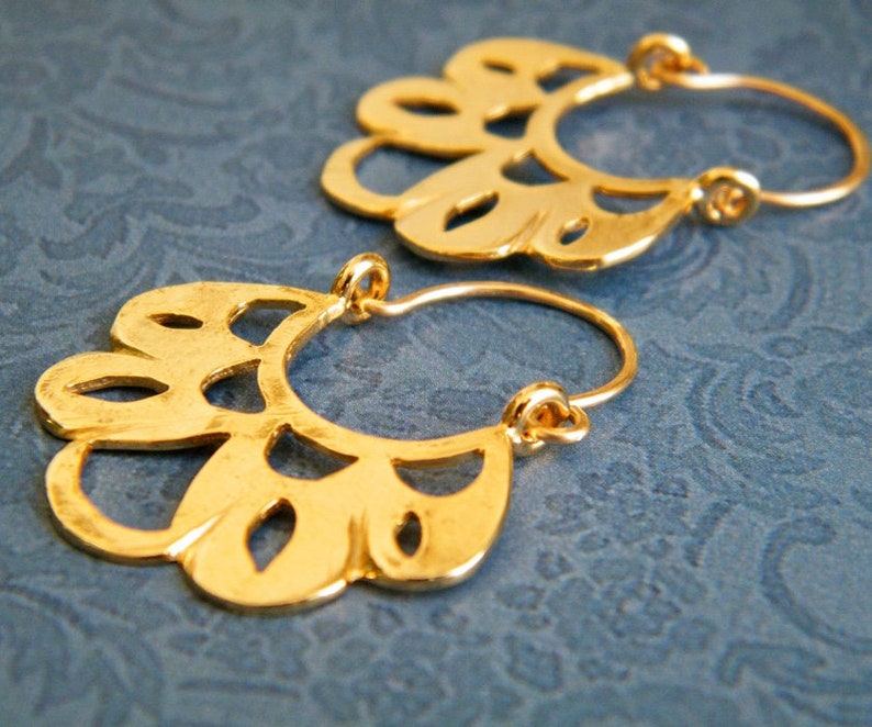 Butterfly wing earrings gold butterfly earrings image 7