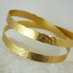 Hammered gold cuff Chunky gold bracelet Statement bangle bracelet image 3