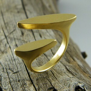 Modern gold ring split ring statement minimalistic ring gold open ring