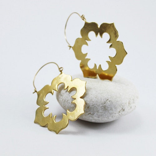 Flower earrings big gold shops earrings statement earrings