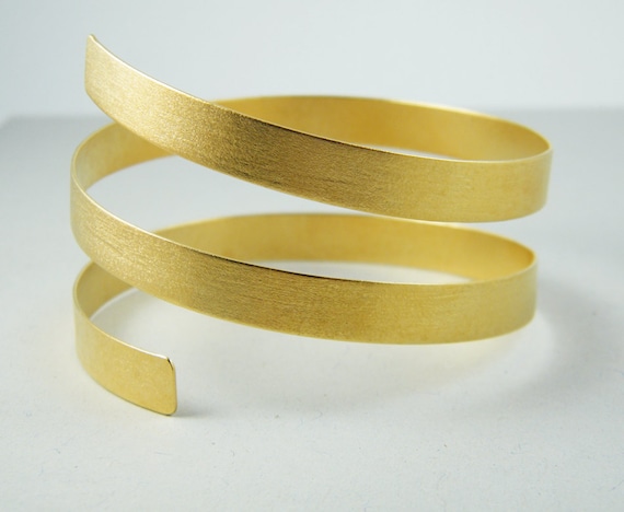 Handmade Gold Bangle Elegant Wide Bangle Swirl Bangle - Etsy