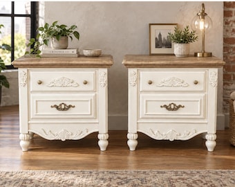 Vintage French Provincial Nightstands – Pair