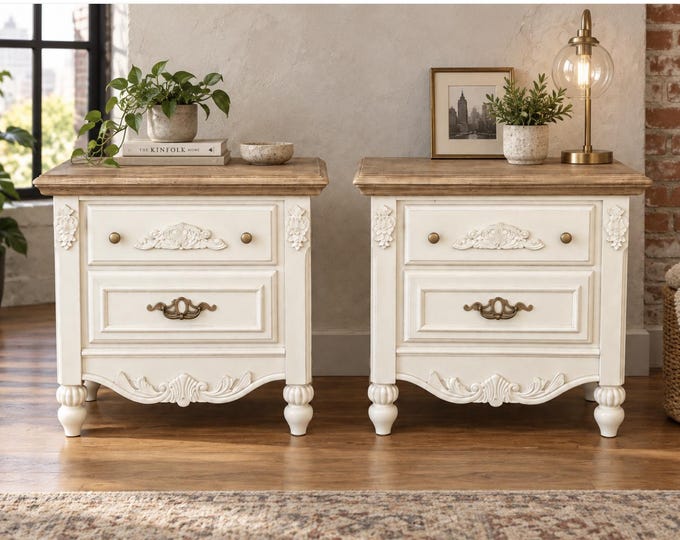 Vintage French Provincial Nightstands – Pair