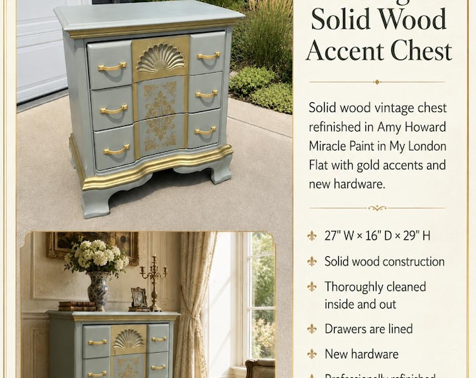 Vintage Solid Wood Accent Chest