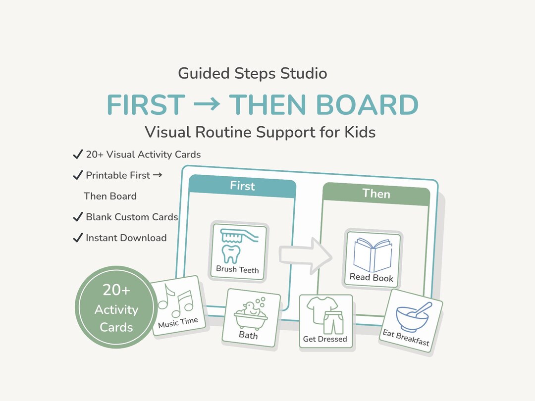 First Then Board Printable | Autism ADHD Visual Routine Chart (digital ...