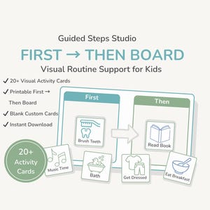 First Then Board Printable | Autism Visual Support | ADHD Transition Tool for Kids | Visual Routine Chart | Toddler Routine Help