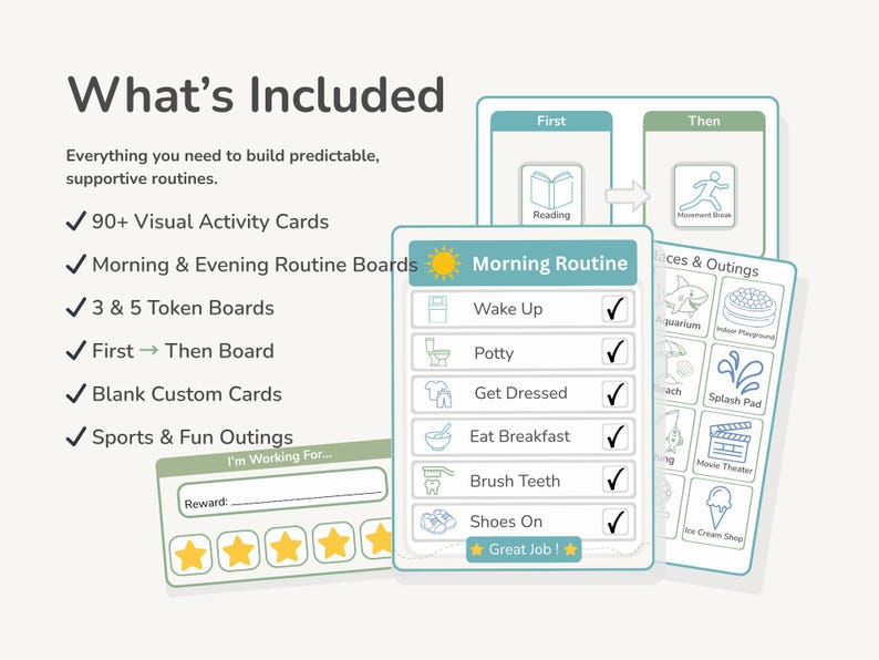 Predictable Routines Visual Autism Visual Schedule Toolkit for Kids | ADHD Routine Chart, First ...