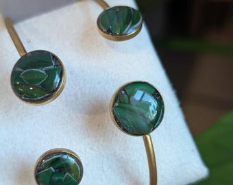 Asian Green Mussel Cuff Bracelet.
