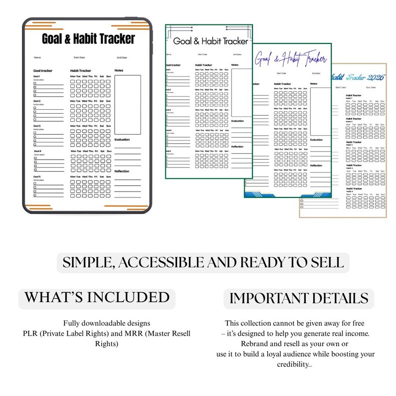 2026 Monthly Goal & Habit Tracker Performance Roadmap PDF PNG Strategic ...
