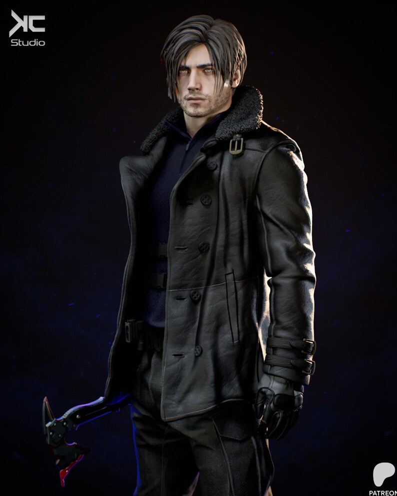 Leon S. Kennedy Resident Evil Resin Figure – 1/8 1/6 Scale 3D Printed Fan Art Statue | Collector Gift image 6