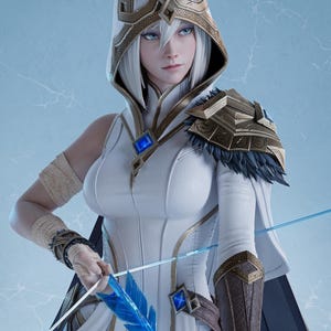Ashe — League of Legends | 1/8 bis 1/6 Harz Figur | Unbemalt oder Handbemalt | 3D gedruckte Fan Art | Sammler Geschenk Bild 2