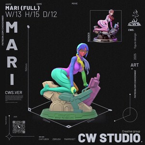 Mari Makinami — Evangelion | 1/8 1/6 Scale Resin Figure | Unpainted or Hand-Painted | 3D Printed Fan Art | Collector Gift image 2