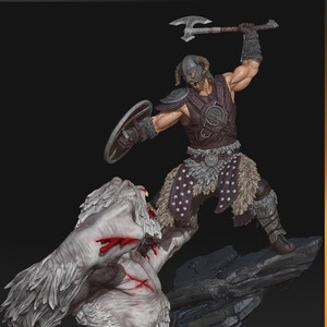 Skyrim Dragonborn Resin Figure – 1/8 1/6 Scale 3D Printed Fan Art Statue | Collector Gift image 4