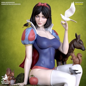 Snow White | 1/8 1/6 Scale Resin Figure | Unpainted or Hand-Painted | 3D Printed Fan Art | Collector Gift image 1