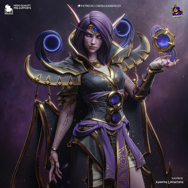 Xal'atath World of Warcraft Resinfigur – Skala 1/8 1/6 3D-utskriven fankonststaty | Samlargåva bild 1