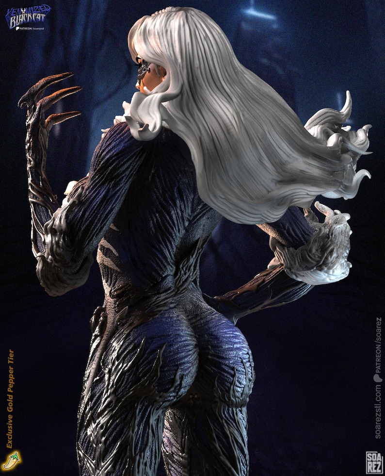 Black Cat — Marvel Comics | 1/8 1/6 Scale Resin Figure | Unpainted or Hand-Painted | 3D Printed Fan Art | Collector Gift image 3