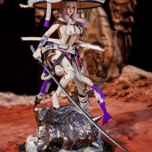 Scarlet | Harsfiguur schaal 1/8 1/6 | Ongeverfd of handgeschilderd | 3D-geprinte fanart | Verzamelaarscadeau afbeelding 7