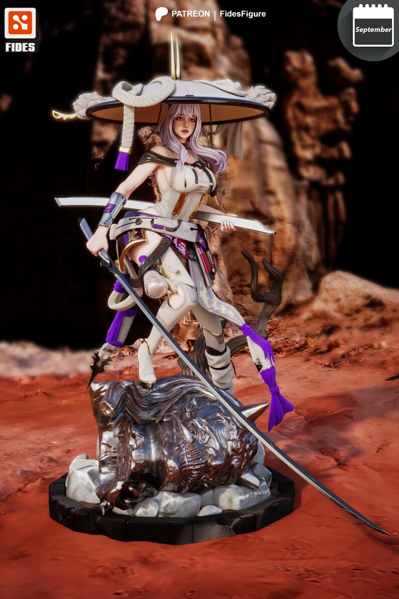Scarlet | Harsfiguur schaal 1/8 1/6 | Ongeverfd of handgeschilderd | 3D-geprinte fanart | Verzamelaarscadeau afbeelding 7